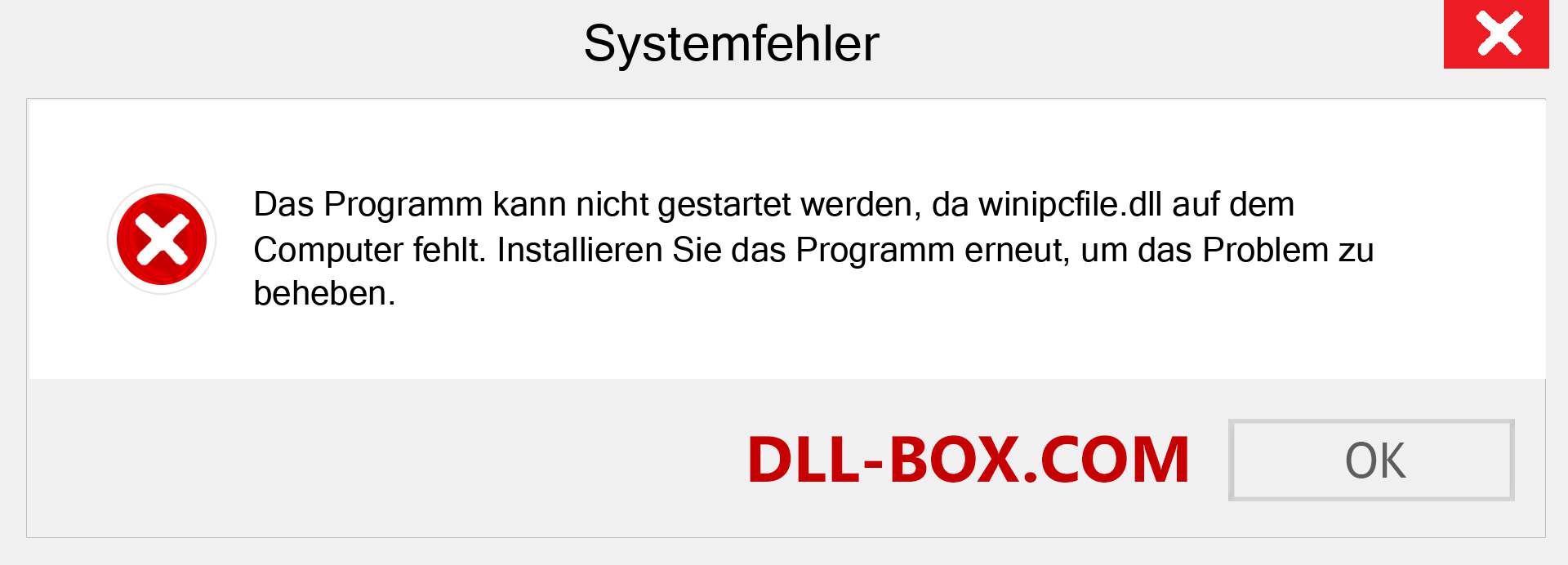 winipcfile.dll-Datei fehlt?. Download für Windows 7, 8, 10 - Fix winipcfile dll Missing Error unter Windows, Fotos, Bildern