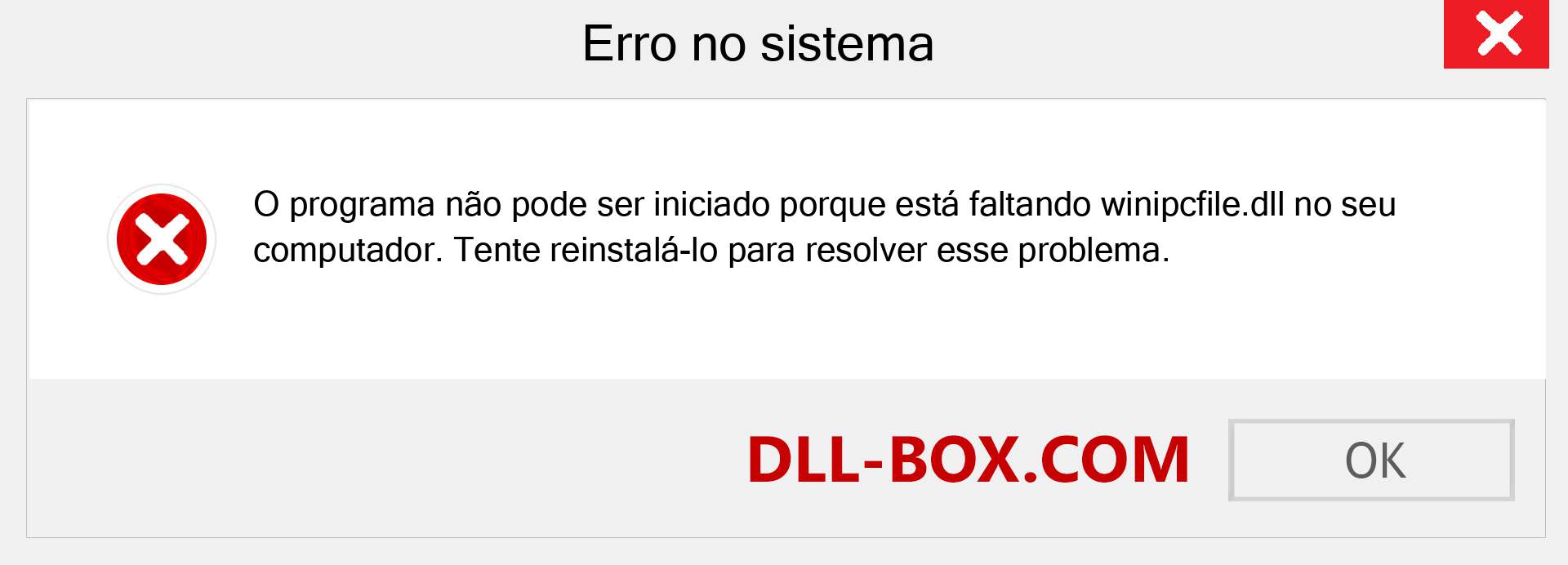 Arquivo winipcfile.dll ausente ?. Download para Windows 7, 8, 10 - Correção de erro ausente winipcfile dll no Windows, fotos, imagens