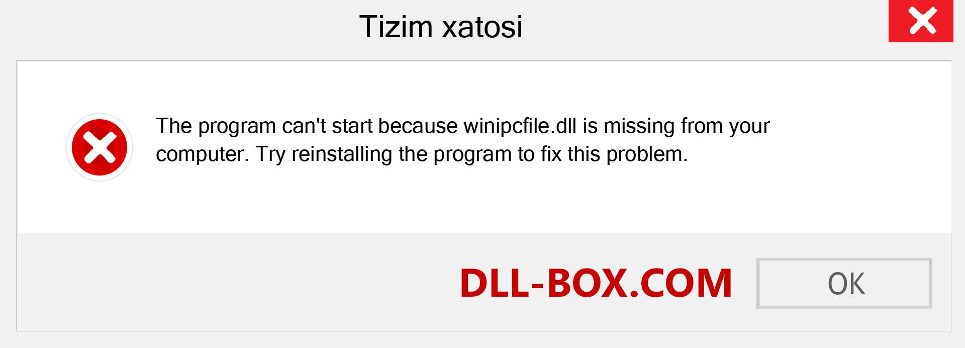 winipcfile.dll fayli yo'qolganmi?. Windows 7, 8, 10 uchun yuklab olish - Windowsda winipcfile dll etishmayotgan xatoni tuzating, rasmlar, rasmlar